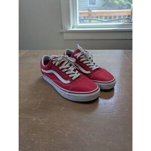 Vans Old Skool Low Top Sneakers women's 8.5, men's 7 red skater‎ patriotic